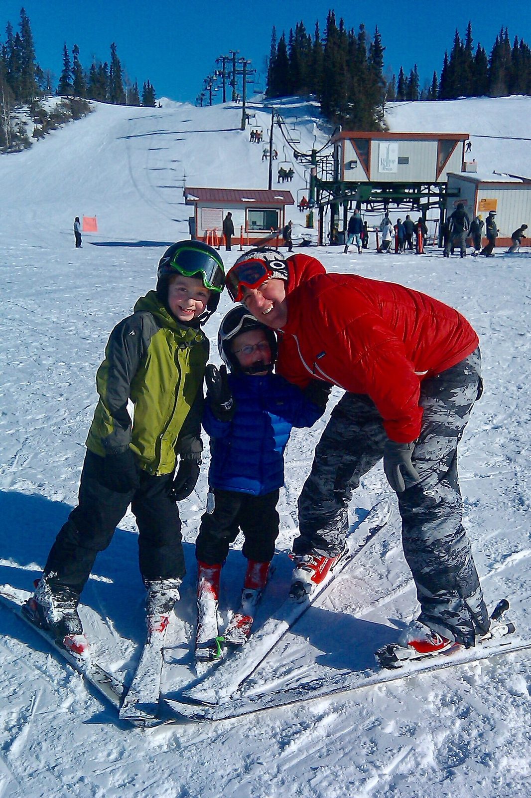 Mack Miessner skiing with Blake and Seth Miessner